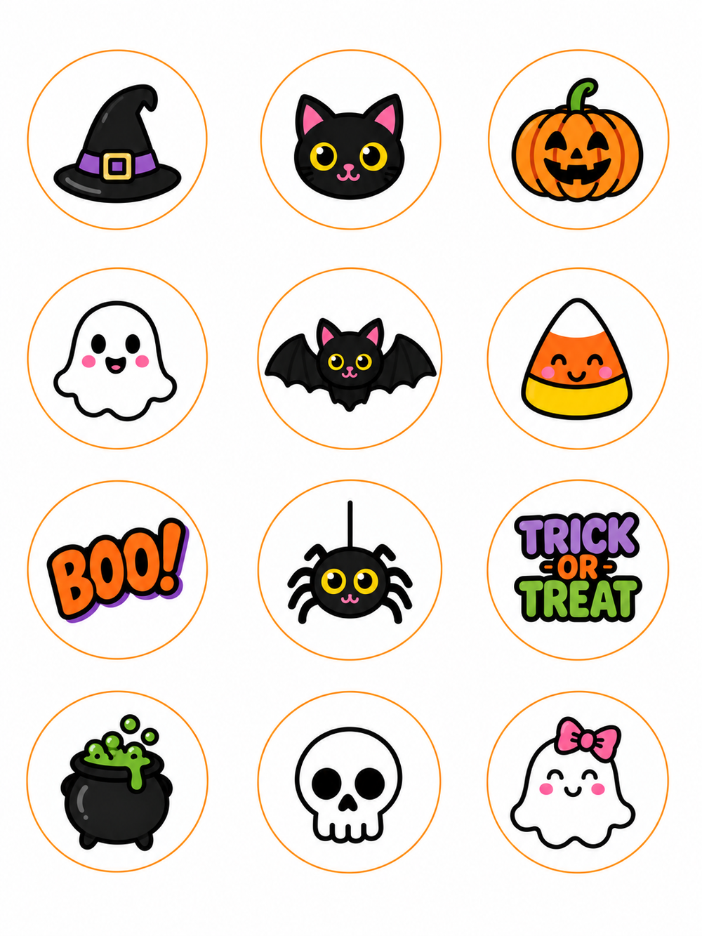Halloween Pre-Cut Edible Image Circles