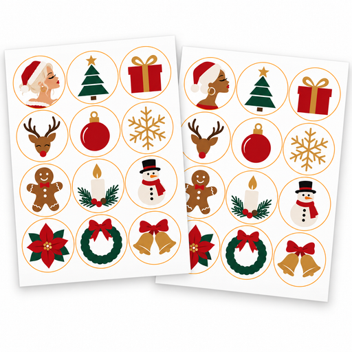 Mrs. Claus Christmas Pre-Printed Edible Image Circles