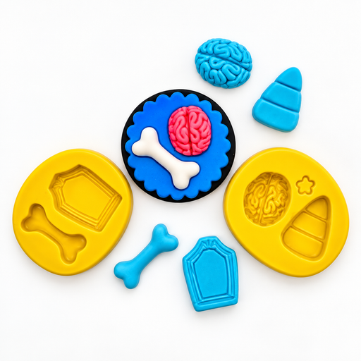 Tombstone & Bones Halloween Silicone Mold for Fondant, Chocolate & Candy