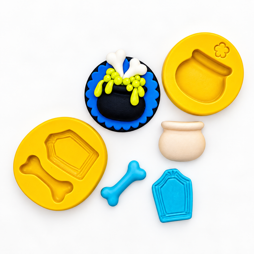 Tombstone & Bones Halloween Silicone Mold for Fondant, Chocolate & Candy