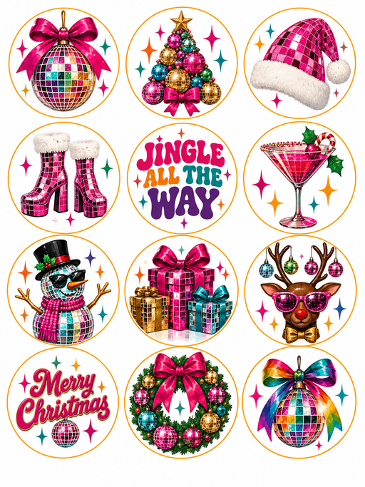 Merry & Gay Christmas Pre-Printed Edible Image Circles