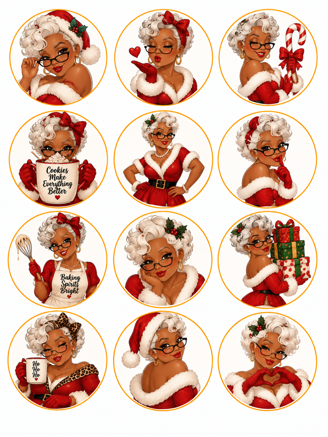 image Cozy Christmas Pre-Printed Edible Image Circles