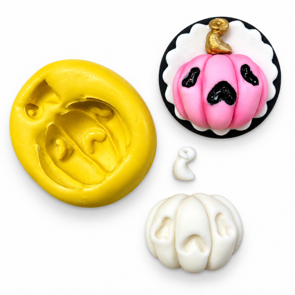 Punk Pumpkin Halloween Silicone Mold for Fondant, Chocolate & Candy