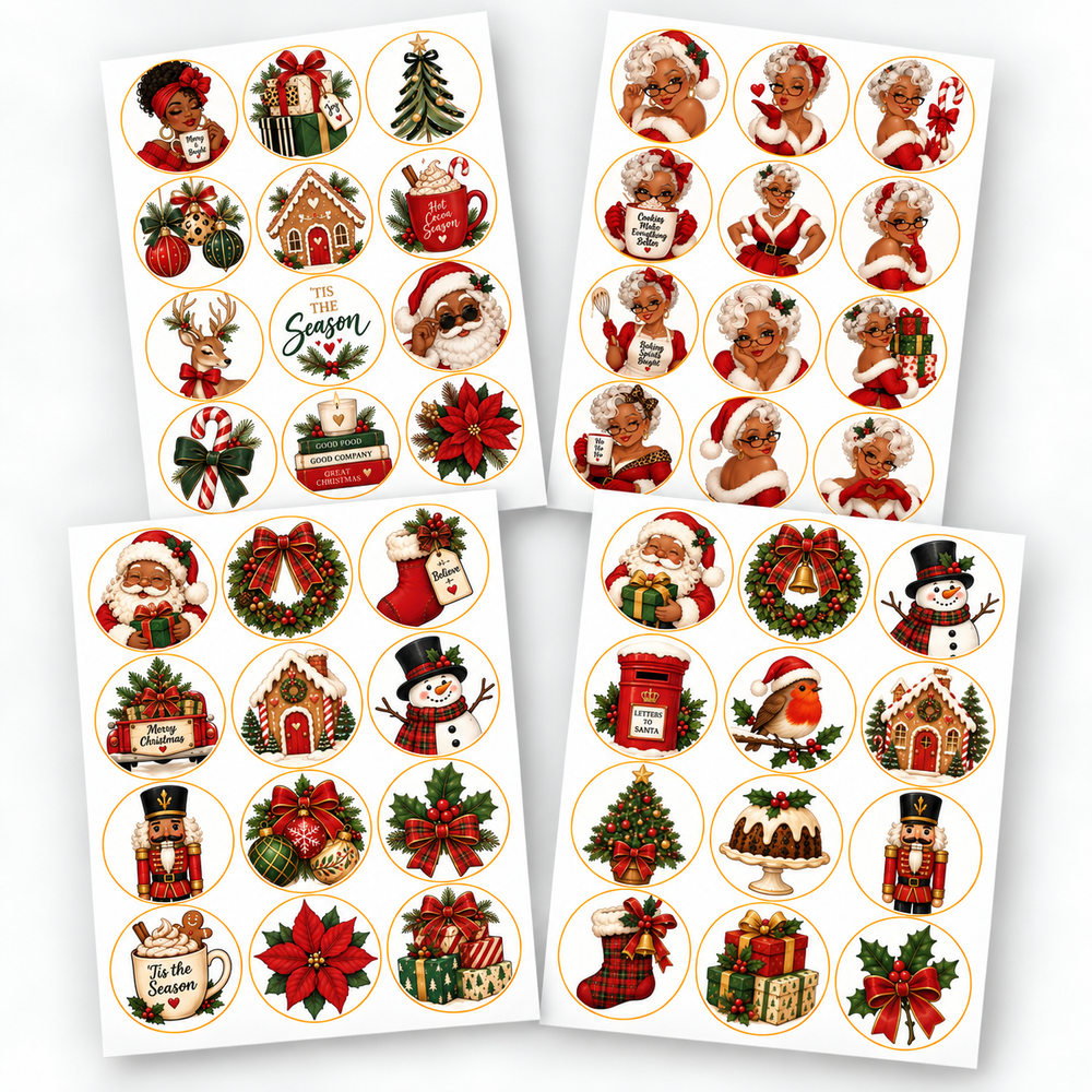 Cozy Christmas Pre-Printed Edible Image Circles
