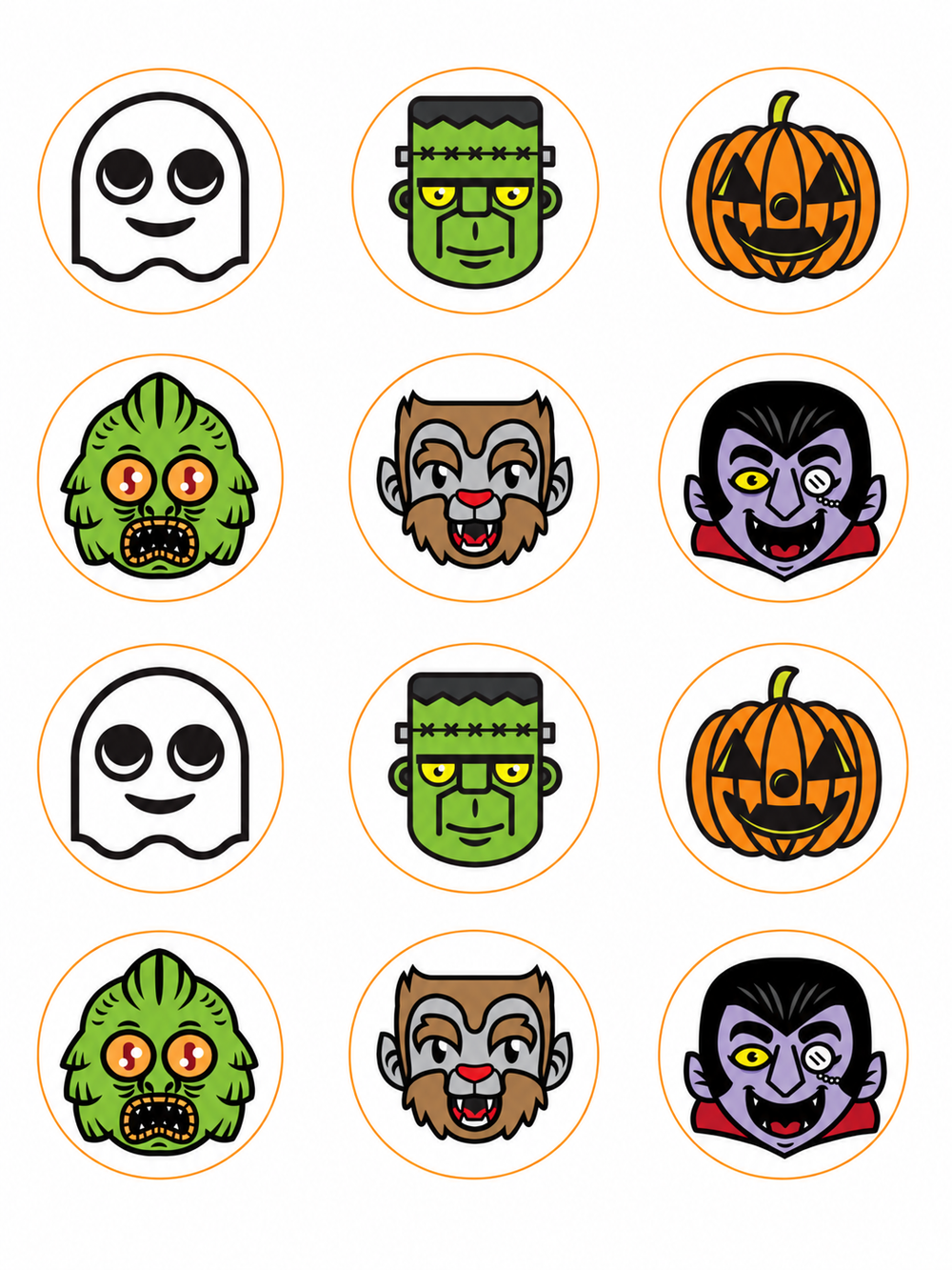 Halloween Pre-Cut Edible Image Circles