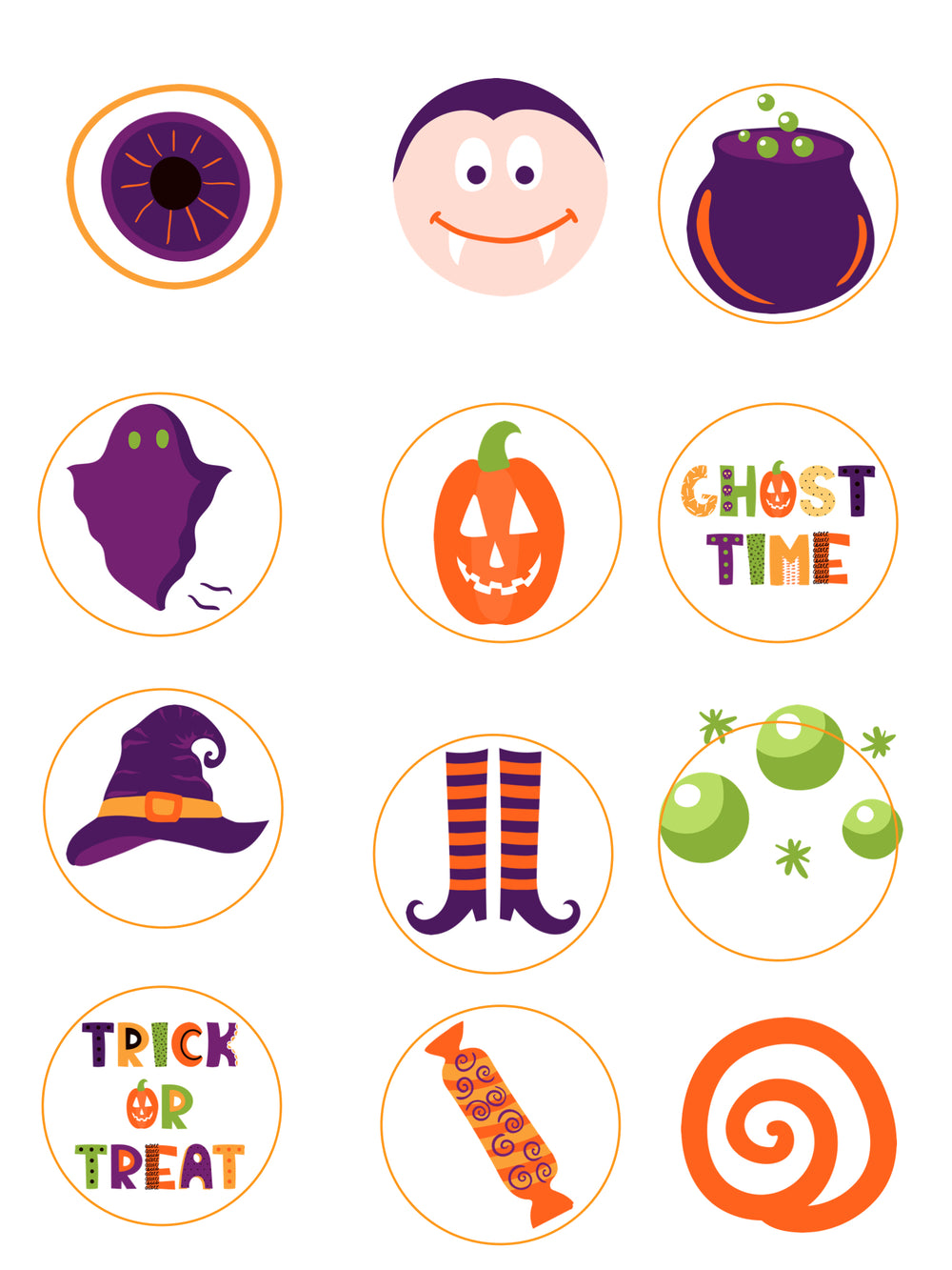 Halloween Pre-Cut Edible Image Circles