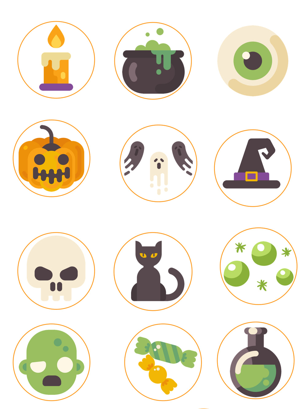 Halloween Pre-Cut Edible Image Circles