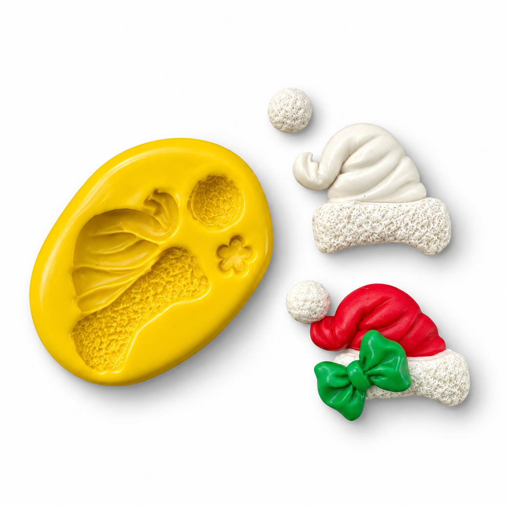 Happy Holiday Santa Hat Christmas Silicone Mold