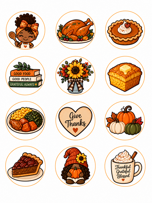 Fall & Thanksgiving 2-Inch Edible Images